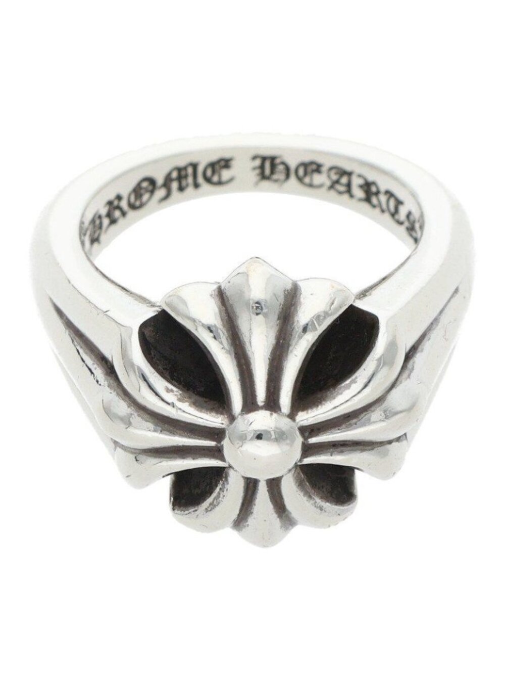Chrome Hearts Cutout CH Plus Small Silver Ring